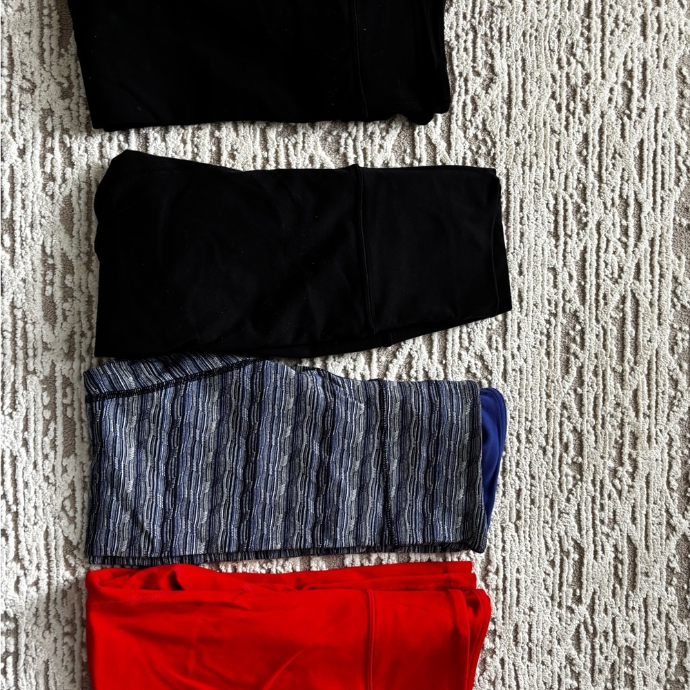 lululemon Leggings Set - Black, Striped, Red